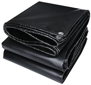 Telone Occhiellato Idrorepellente 150 x 150 cm Extra Impermeabile Telo Telone Occhiellato in Polietilene con Occhielli per Mobili da Giardino Barche Legno Piscina Camion, Nero
