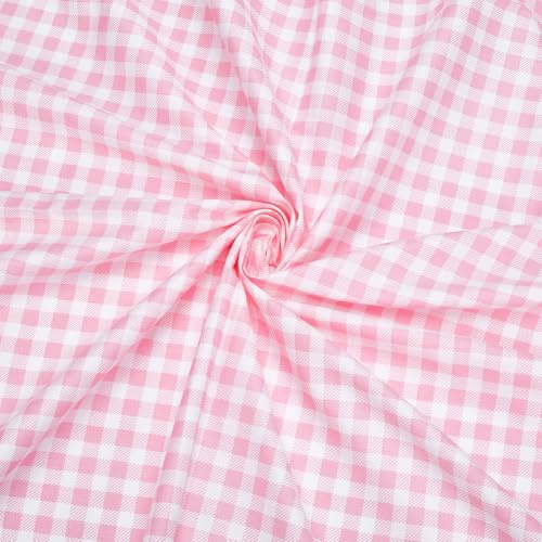 PH PandaHall Tissu Popeline de Coton 1 m X 1.6 m Motif Tartan Rose | Tissus à carreaux pour Couture, Patchwork, Vêtements, Nappes, Rideaux, Projets DIY, Décoration Festive