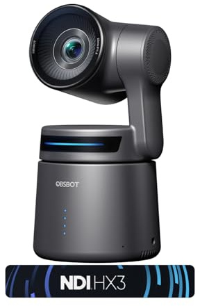 OBSBOT Tail Air NDI Streaming Camera 4K, AI Tracking PTZ Webcam for YouTube | Intelligent APP, Gesture Control, HDMI/USB-C/Wireless Webcam, Video Camera for Chruch, Worship, Creator, etc.