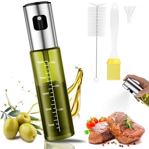 BETA NOBLE〖Verstärkte〗Ölsprüher zum Kochen, Öl Sprühflasche, Ölspray zum Kochen, Olivenölsprüher für Salat, Grillen, Backen in der Küche