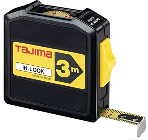 Tajima Maßband (Bandmaß, Taschenmaßband) mit Sichtfenster, ABS-Gehäuse, Breite 13mm, Länge 3m - INL30MY