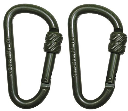 Karabiner, Schraubverschluss, D 8mmx8cm, 2er Pack, Oliv