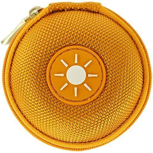 immi Mini-Etui, Sonne Täschchen in Gelb, nur 7cmØ, kleine Ohrhörer Tasche