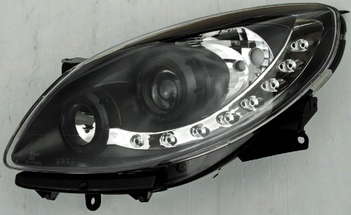 AUTO-STYLE Satz Scheinwerfer TFL-Look kompatibel mit Renault Twingo II 2007-2012 - Schwarz