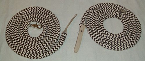 Pferdeseile_DE Westernzügel Split Reins, extra schwer, geteilt schwarz-türkis-Natur