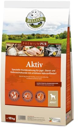 Bellfor Premium PUR Aktiv Glutenfrei Hundefutter speziell entwickelt, um Sport- und Arbeitshunde bedarfsgerecht zu versorgen und ihre Leistungsfähigkeit 10 kg