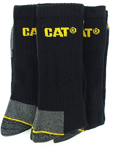 Caterpillar Combed Cotton Work Socks (Pack Of 3) (6-11 UK) (Black)