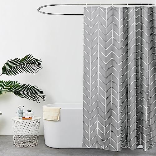 EurCross Stripe Grey Shower Curtain for Bathroom,Standard Size 180 x 180cm | 100% Premium Thick Polyester, Mould proof & Water Repellent, Easy Clean Machine Washable,72''W x 72''L,12 Plastic Hooks
