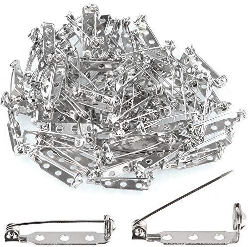 STARVAST Brosche mit 3 Löchern für Abzeichen, Zitationsriegel, Anstecknadeln, Namensschilder, Spielzeugnadeln und Schmuckherstellung, 25 mm / 100 (±3%) Paare
