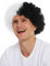 WIG ME UP - MMAM-15M Perücke Karneval Afro Schwarz Weiß Zwei Hälften Volumen Herren Damen