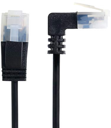 Cablecc Up Angled 8P8C STP Cat 5e Lan Ethernet Network Patch Cord 90 Degree to Straight Cable 50cm