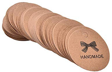 100PCS Handmade With Love Kleidungsetiketten Schöne Papieretiketten Seil Papierkartenetiketten Partybevorzugungen Geschenk 10 Meter, schwarzes Nickel