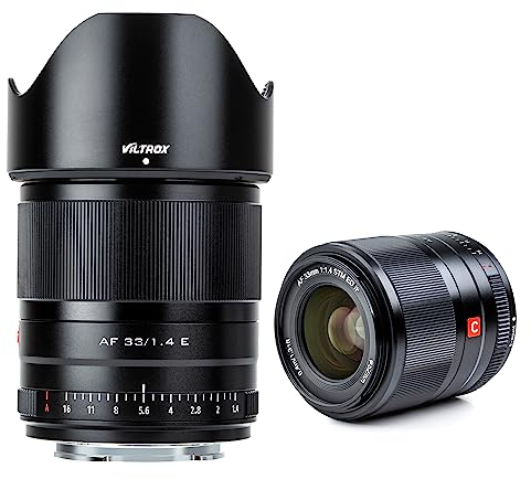 VILTROX AF 33mm F1.4 Objetivo Enfoque Automático para cámaras Sony E Monte(APS-C, Apertura Ajustable f1.4-f16)