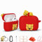 Winnie Cartoon-Silikonhülle für Apple Airpods Pro, 8-in-1 Silikon-Zubehör, Silikonhülle, Schlüsselanhänger, Karabiner, Metallstaubaufkleber, Reinigungsbürste, Anti-Verlust-Seil