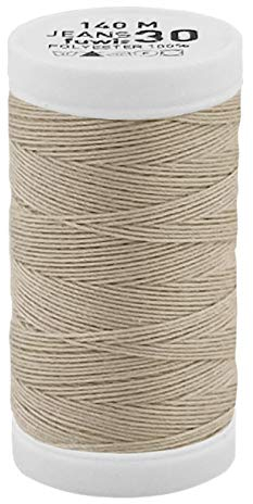 Jeansgarn J30 Nähgarn Ledergarn Sattlergarn Stärke 30, sehr reißfest, 140 Meter (0424 - Beige)
