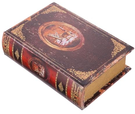 BESPORTBLE Memory Boxes Bereavement Fake Book Book Storage Box Book Boxes Decorative False Book Storage Box Retro Library Decor Organizer With Drawer for Jewelry Trinket Keepsake Wedding Memories