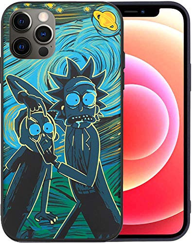 Hülle Kompatibel mit iPhone 12 Pro Max Hülle, Fashion Trend Design Weiche TPU Bumper Full Covered Silikon Cover für Männer und Frauen (Rick-Funny-Morty)