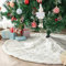 Deggodech 145 cm Weißer Weihnachtsrock mit Silber-Pailletten, Schneeflocken, Kunstfell, für Weihnachtsbäume, Weihnachtsdekoration, 57 Zoll