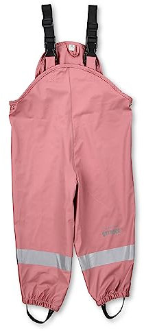 Sterntaler Regenhose ungefüttert uni - Kinder Regenhose wasserdicht - Mädchen Matsch- und Buddelhose mit verschweißten Nähten und elastischen Hosenträgern - Regenbekleidung - perlrosa, Größe 104