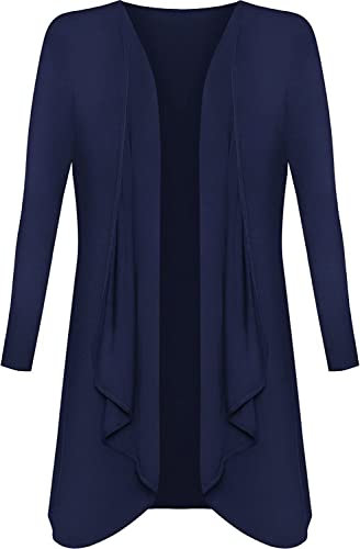 Crazy Girls Womens Waterfall Boyfriend Cardigan, Navy, 3XL (UK 24-26)