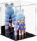 Lilezbox Kleine Acryl-Vitrine, Schwarze Basis, transparente Aufbewahrungsvitrine mit Spiegel für Actionfiguren-Spielzeug-Sammlerstücke (25 x 20 x 20 cm)