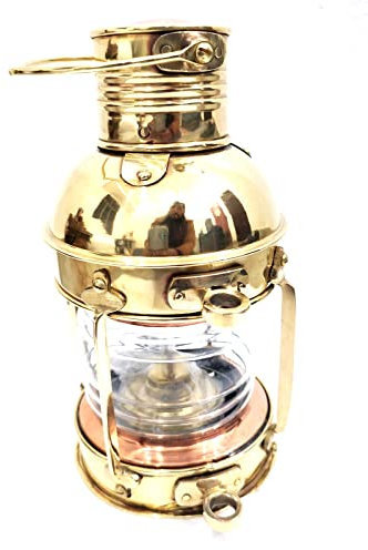Ganga Nautical Antiguo Náutico 14 Barco Lámpara Barco Cobre Latón Eléctrico Farol Marítimo Coleccionable Hogar Decorativo