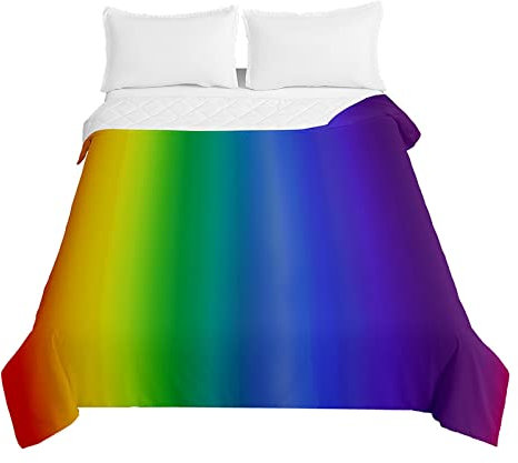 Chickwin Tagesdecken Bettüberwurf, Regenbogen Bunt Drucken Tagesdecke Mikrofaser Bettüberwürfe Weich Komfortabel Wohndecke Sofa Überwurfdecke Kuscheldecke Bettdecke (220x240cm,Regenbogen)