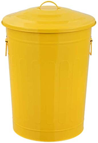 Poubelle en métal avec couvercle - Utilisation dans le jardin, le camping, la terrasse - 42 x 60 cm