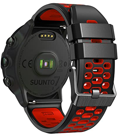 Feysentoe Armband Kompatibel für Suunto 9/für Suunto 7/für Suunto 9 Baro/für Suunto D5/für Suunto Spartan Sport Wrist HR Estrazarmband Uhrenarmband.(Schwarz Rot)