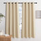 KGORGE Wohnzimmer Gardinen 2er Set 175 x 140 cm(HxB) Verdunkelung Thermovorhang Hitzeschutz Kurze Blickdichte Vorhänge mit Ösen, Biscotti Beige