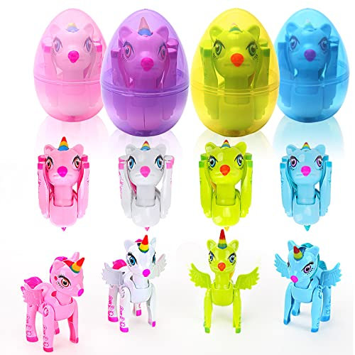 Easter Eggs Toys,Plastik Eier Ostern,4pcs Gefüllte Jumbo Ostereier mit Deformations Pony Spielzeug,Ostereier zum Befüllen, Plastikeier zum Befüllen,Ostereier Deko, für Geschenk Ostern Deko (B)