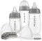 MiaMia 4-tlg. Babyflaschen Starter-Set – 3 Flaschen mit Silikon-Trinksauger & Flaschenbürste | BPA-frei & Anti-Kolik | Spülmaschinenfest | 1x 140 ml, 2x 260 ml