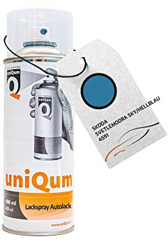 uniQum Autolack Spraydose fürs Auto für SKODA SVETLEMODRA SKY/HELLBLAU 4591 Autolack Reparatur 400 ml