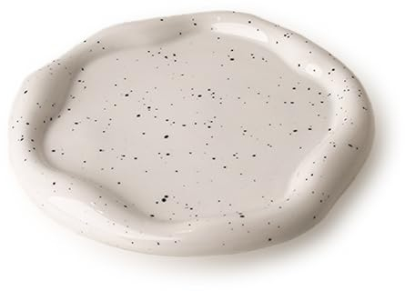 Yuaaoh Bandeja de Joyas Ceramica Bandejas Decorativas para Joyas Bandeja de Joyeria Nube para Anillos Pendientes Collares Pulsera Reloj Llaves, Hermosos Regalos de Cumpleaños (Redondo)