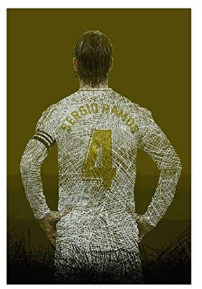 FrySky Sergio Ramos Fußballspieler-Poster, 11, Leinwand-Poster, Wandkunst, Dekor, Bild, Gemälde für Wohnzimmer, Schlafzimmer, Dekoration, ungerahmt, 30 x 45 cm