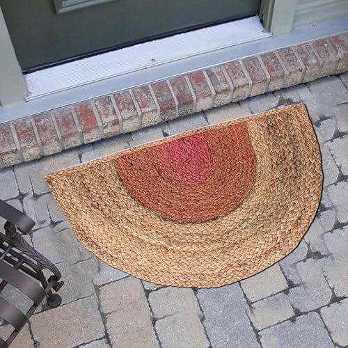 WOODLERY Jute-Fußmatte für den Außenbereich, Türmatte, Eingang, Küchenmatte, Fußmatte, Teppiche, 38,1 cm L x 63,5 cm B, dekorative Matten für Zuhause, handgefertigt, wendbar, natürliche Teppiche für