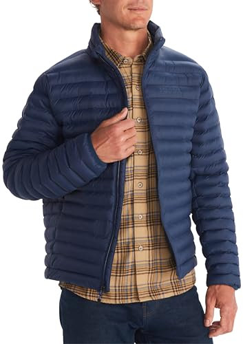 Marmot Men's Echo Featherless Jacket, Warm Puffy Jacket, Insulated Winter Coat, Water-resistant Quilted Parka, Lightweight Packable Outdoor Jacket, Windproof, Arctic Navy, M