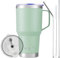 SUNTQ Edelstahl Isolierte Kaffeetasse mit Griff, doppelwandige Vakuum Reise Tasse mit Deckel Stroh, wiederverwendbare thermische Kaffeetasse, tragbare Kaffeetasse (HoneyDew-30oz)