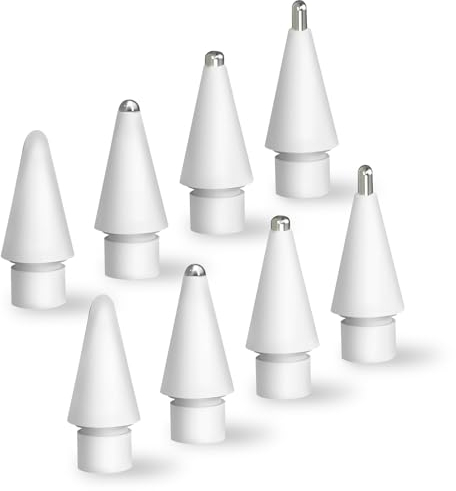 MHDUYEG 8 Stück Spitzen für Apple Pencil,Spitzen Ersatz für Apple Pencil 2./1.Generation,Pencil Tips Kompatibel mit Apple Pencil iPad Zubehör für Ersatzfedern, Präzise Kontrolle