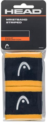 HEAD Unisex-Adult Wristband Striped 2.5, Navy/Banana, 2.5 inches