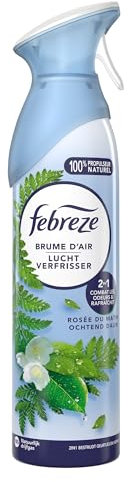 Febreze Rosée Du Matin Spray Désodorisant 1 X 185 ML, Élimine Les Odeurs Et Laisse Un Parfum Frais Et Léger