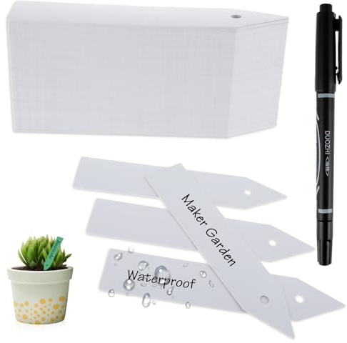 100 Stk Pflanzenschilder,Wetterfest Pflanzschilder,Kunststoff Pflanzenstecker zum Beschriften,Pflanzen Etiketten Für Draussen Garten(Weiß)