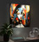 MyMaxxi - Pixlip Poster Abstrakte Frau Wandbild Design Wand Dekoration, Gemälde mehrfarig Leuchtrahmen - Frauengesicht, 42x60 cm, Rahmen: nur Druck