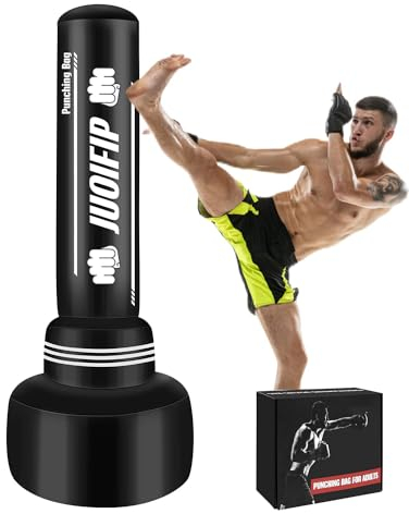 NZQXJXZ 180cm Schwerer Boxsack Erwachsene, Freistehender Boxsack Stehend Aufblasbarer Kickboxsack für Training MMA Muay Thai Fitness