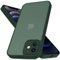 Mootobo for iPhone 12 Case 6.1 inch, Military-Grade Protection 360° Full Body Frosted Translucent Back Phone Cover, Anti-Fingerprint Slim Shockproof Phone Case for iPhone 12 – Deepgreen