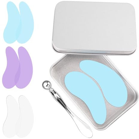 Hebterrka 3 Paar Wiederverwendbare Augenklappen, Augenklappen Mit Lifting-Effekt Zur Reduzierung Von Falten Und Feinen Linien, Metallapplikator