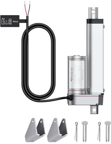 JiGiU Linearantrieb 100mm Verstellantrieb Linear Actuator Motor 750N/160LBS Linearmotor DC 12V Lineartechnik IP65 Wasserdicht Electric Motor für Elektrische Türöffner Auto Möbel (Silber)