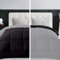 Trapunta Invernale Matrimoniale 260x260, Piumone Caldo Letto Autunno Inverno Tinta Unita Double-Face Imbottita Morbida Microfibra Modello Giuditta Quattro Stagioni Bicolore Nero&Grigio, Matrimoniale