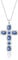 Linawe Kreuzkette Kreuz Kette Silberkette Halskette Damen, Saphire Blau Diamant Kristall Geburtsstein Kettenanhänger Silber, Kette mit Kreuz Anhänger, Damenkette Modeschmuck