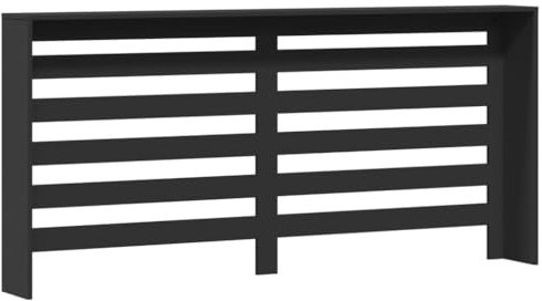 Gecheer Engineered Wood Radiator Cover Cabinet - Black, 175 x 20 x 82 cm, Modern Decor for Living Room Model852709